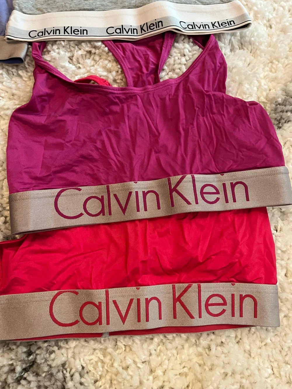 Calvin Klein Racerback Bralette Set in Black, Lavender, Pink, Gray
